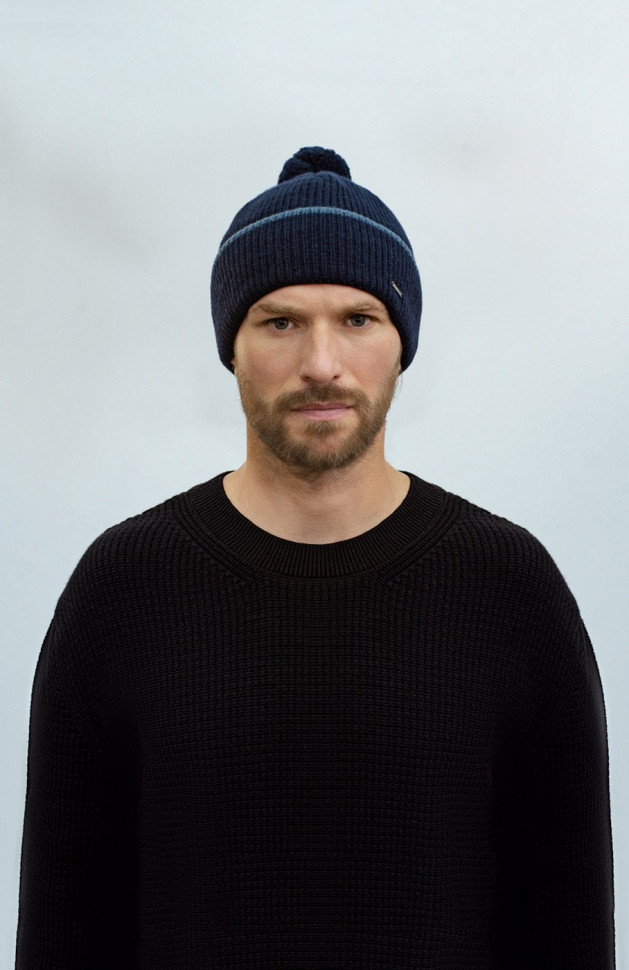 Мужская шапка 12074 MARHATTER тёмно-синяя