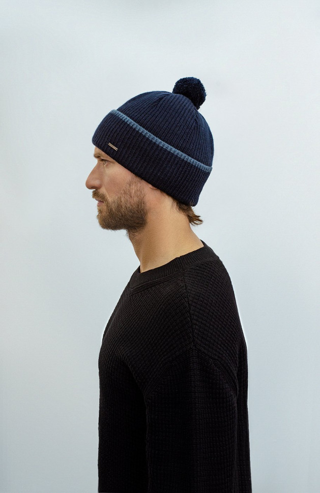 Мужская шапка 12074 MARHATTER тёмно-синяя