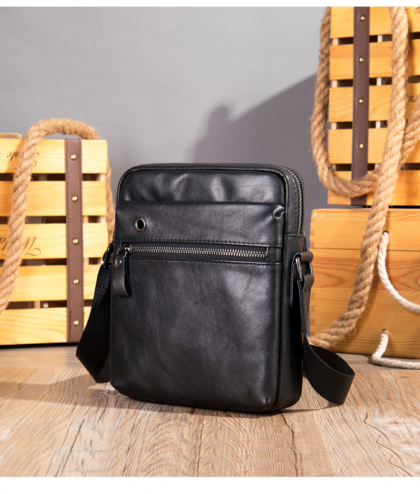 Мужская сумка через плечо 8717 чёрная Мужская сумка через плечо 8717 чёрная