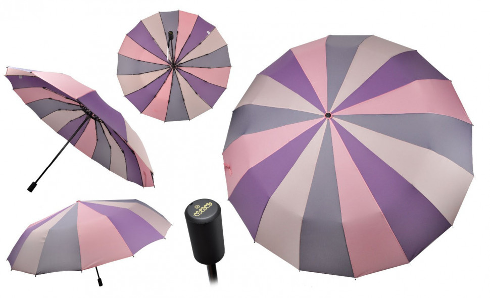 Зонт женский Три Слона 3160 розовый радуга