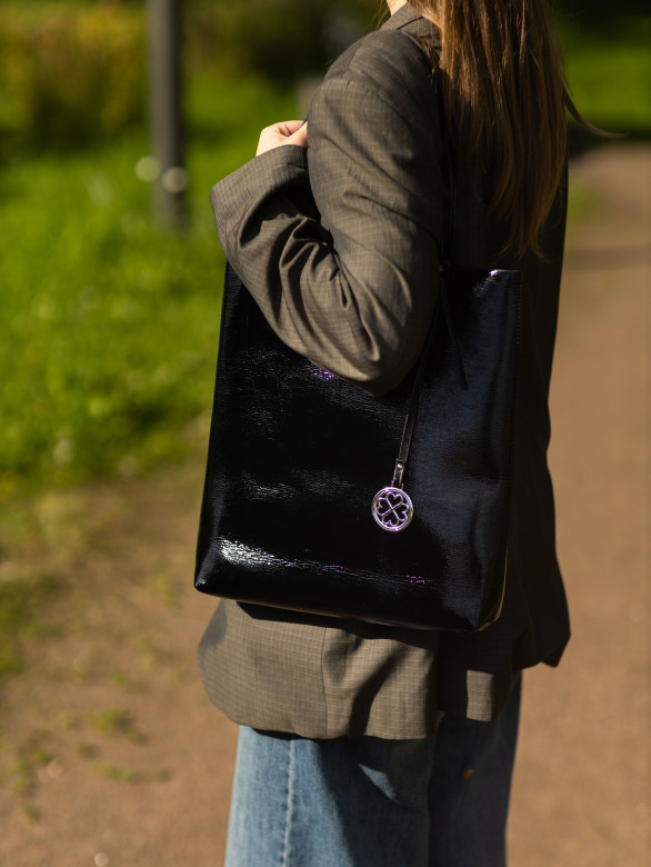 Сумка женская Baggins KDL-1300 лак черный Сумка женская Baggins KDL-1300 лак черный