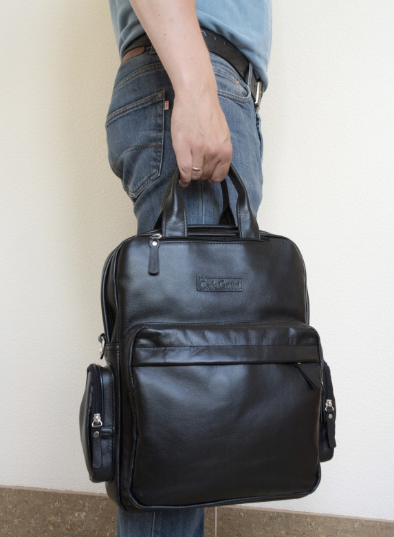 Мужская сумка-рюкзак Reno, 3001-01 черная Мужская сумка-рюкзак Reno, 3001-01 черная