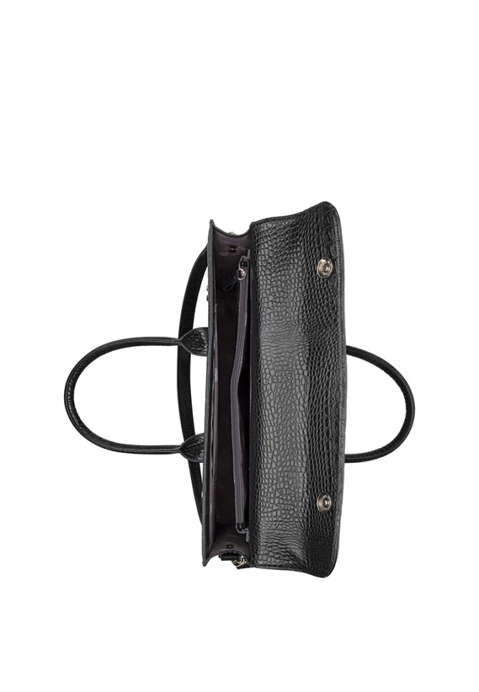 Сумка Esse 78626 ДАРСИ DARK кожа кайман черная