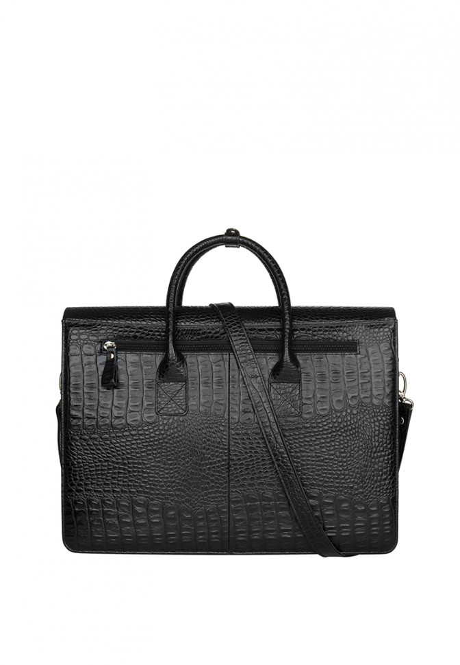 Сумка Esse 78626 ДАРСИ DARK кожа кайман черная