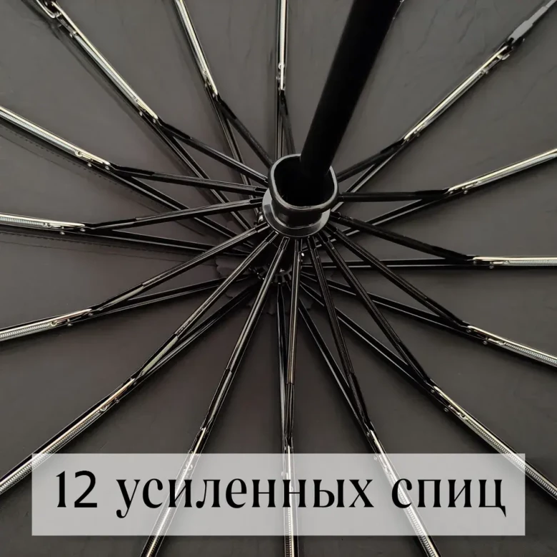 Зонт мужской Popular 2600-MN 12 спиц чёрный, полный автомат, ручка крюк пластик Зонт мужской Popular 2600-MN 12 спиц чёрный, полный автомат, ручка крюк пластик