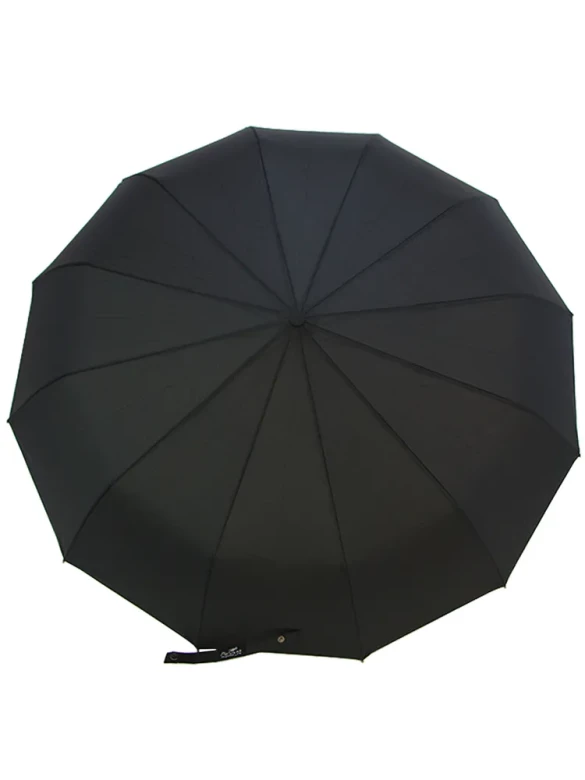 Зонт мужской Popular 2600-MN 12 спиц чёрный, полный автомат, ручка крюк пластик Зонт мужской Popular 2600-MN 12 спиц чёрный, полный автомат, ручка крюк пластик