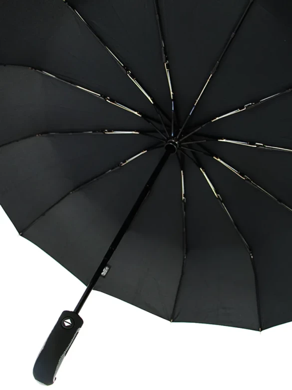 Зонт мужской Popular 2600-MN 12 спиц чёрный, полный автомат, ручка крюк пластик Зонт мужской Popular 2600-MN 12 спиц чёрный, полный автомат, ручка крюк пластик