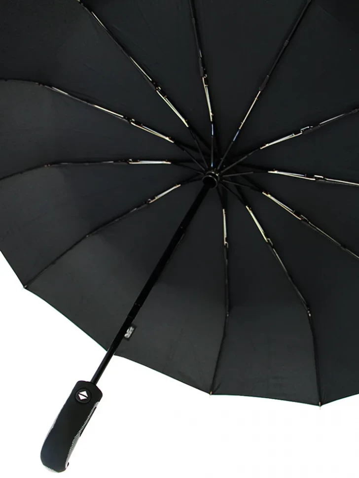 Зонт мужской Popular 2600-MN 12 спиц чёрный, полный автомат, ручка крюк пластик