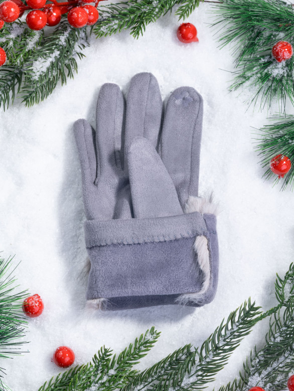 Перчатки женские Юйлин 7749 серые