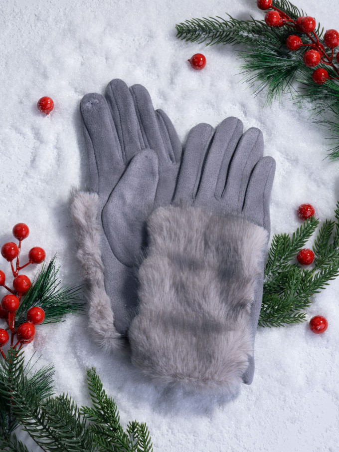 Перчатки женские Юйлин 7749 серые