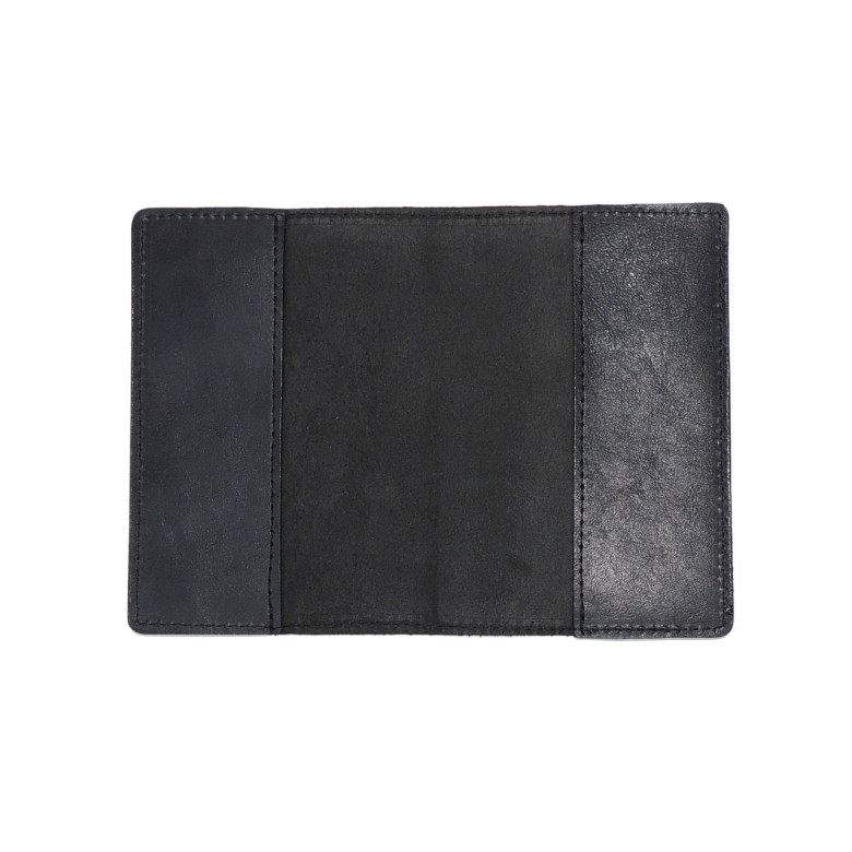 Обложка для паспорта кожаная Черный, Медведь злой