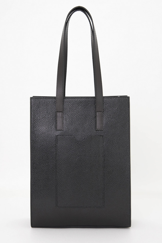 Сумка Protege  Ц-594 чёрный флотер+коричневая гладкая