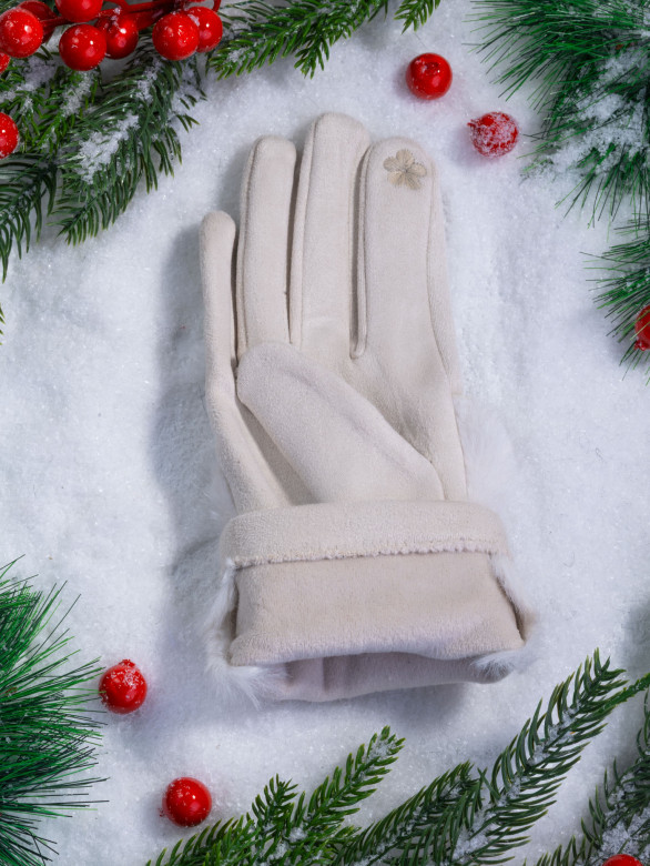 Перчатки женские Юйлин 7749 кремовые