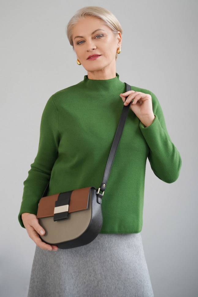 Сумка Protege Ц-471 сигаро/т.капучино/чёрный