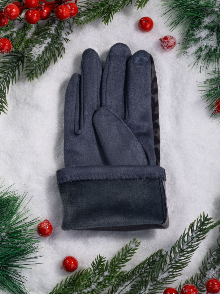 Перчатки женские Victory Леопард серые