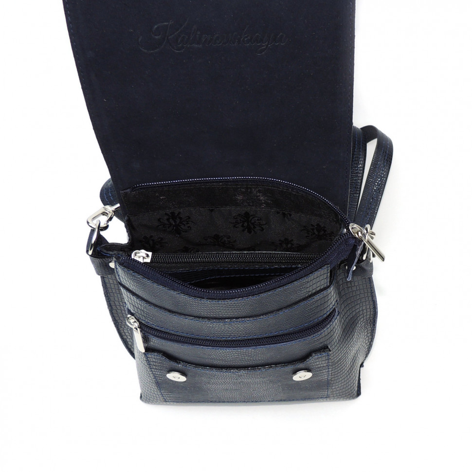 Женская кожаная сумка Natalia Kalinovskaya С86р-961 синяя рептилия