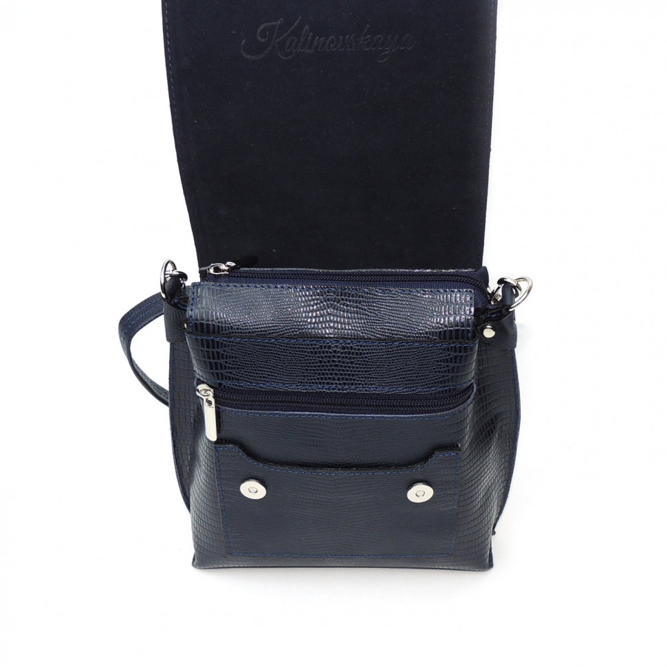 Женская кожаная сумка Natalia Kalinovskaya С86р-961 синяя рептилия