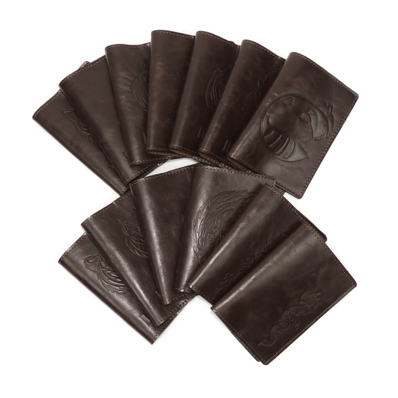 Обложка для паспорта кожаная Коричневый, Растение