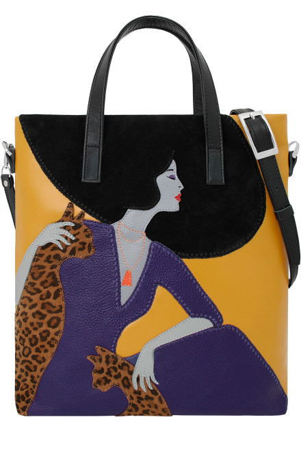 Сумка женская Protege, ДС-220-224, "Леди №5" чёрная/жёлтая Сумка женская Protege, ДС-220-224, "Леди №5" чёрная/жёлтая