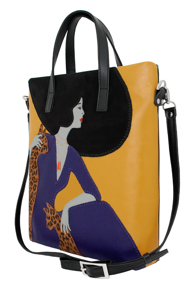 Сумка женская Protege, ДС-220-224, "Леди №5" чёрная/жёлтая