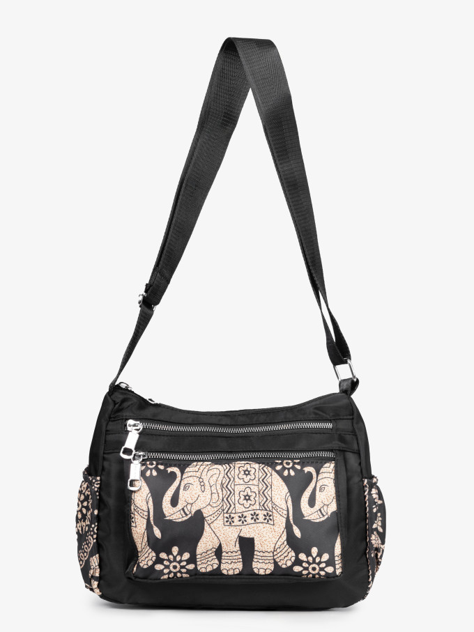 Сумка женская Ruilaisi, Б 1809 слон черная Сумка женская Ruilaisi, Б 1809 слон черная