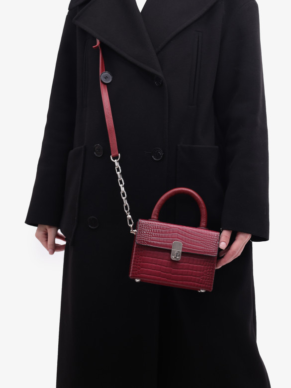 Сумка женская Karya 2541 тёмная фуксия крокодил Сумка женская Karya 2541 тёмная фуксия крокодил