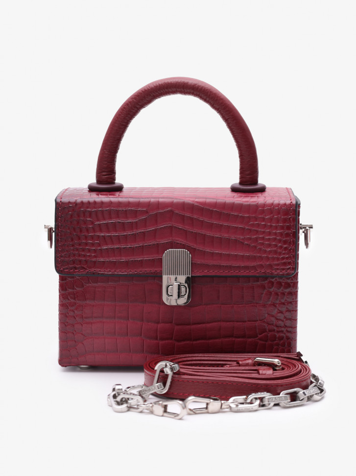 Сумка женская Karya 2541 тёмная фуксия крокодил