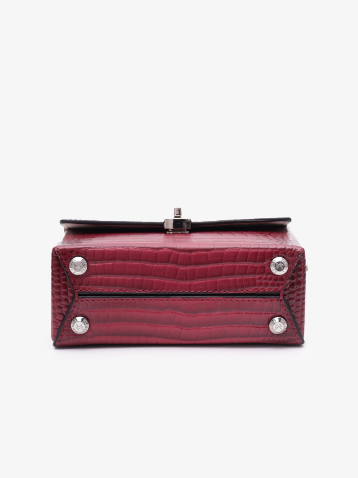 Сумка женская Karya 2541 тёмная фуксия крокодил