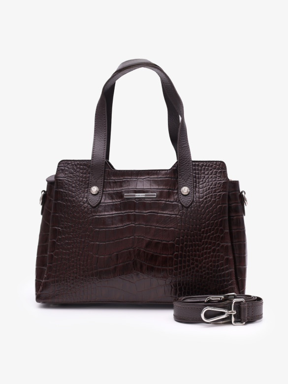Сумка женская Karya 2390 тёмно-коричневый крокодил Сумка женская Karya 2390 тёмно-коричневый крокодил