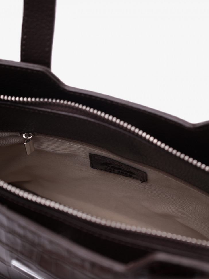 Сумка женская Karya 2390 тёмно-коричневый крокодил