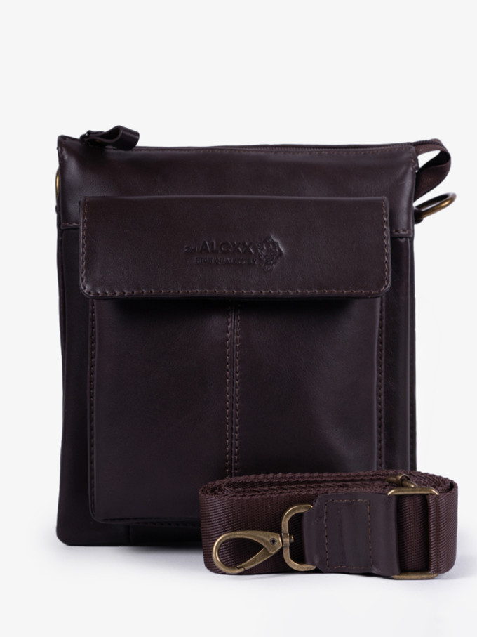 Сумка мужская zн ALEXX ALG0108 коричневая наппа Сумка мужская zн ALEXX ALG0108 коричневая наппа