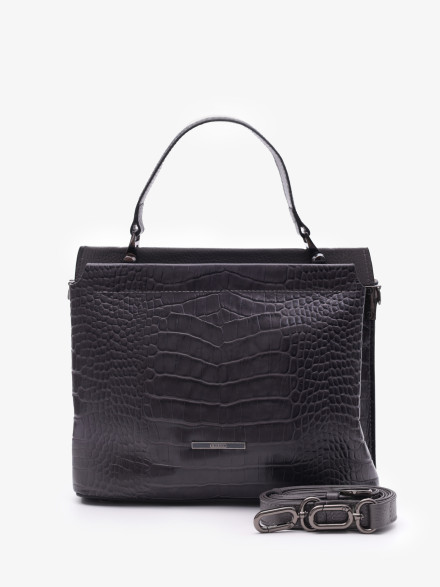 Сумка женская Karya 2427 тёмно-серый крокодил
