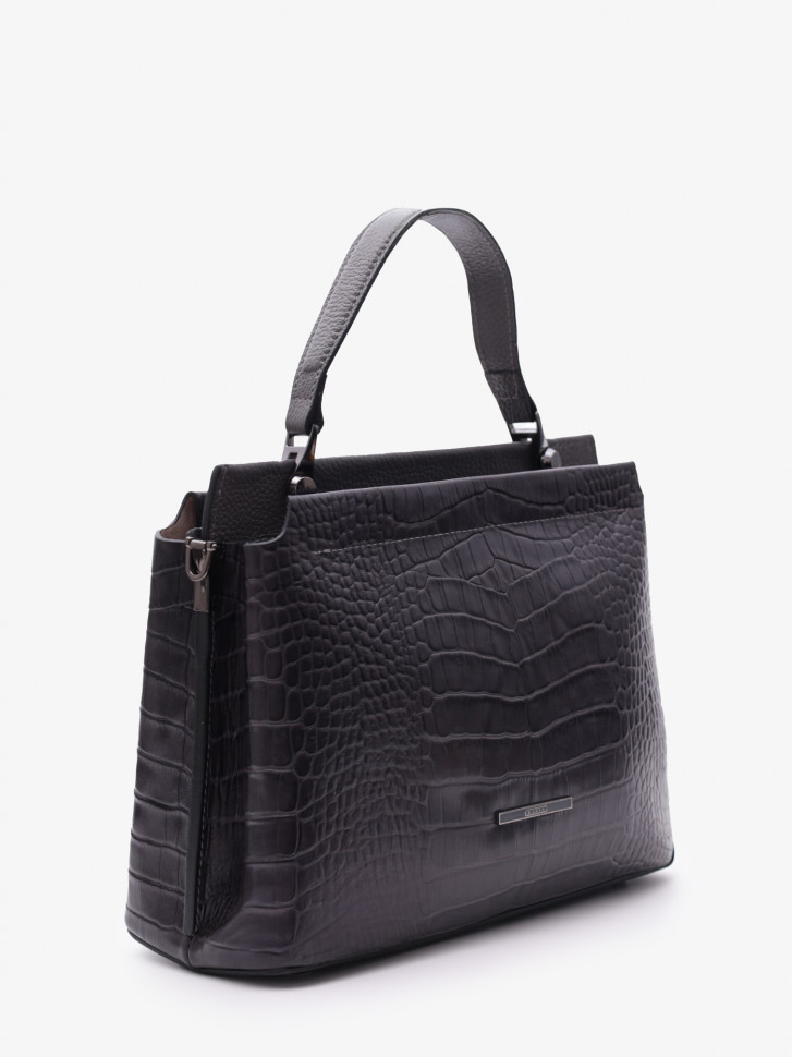 Сумка женская Karya 2427 тёмно-серый крокодил