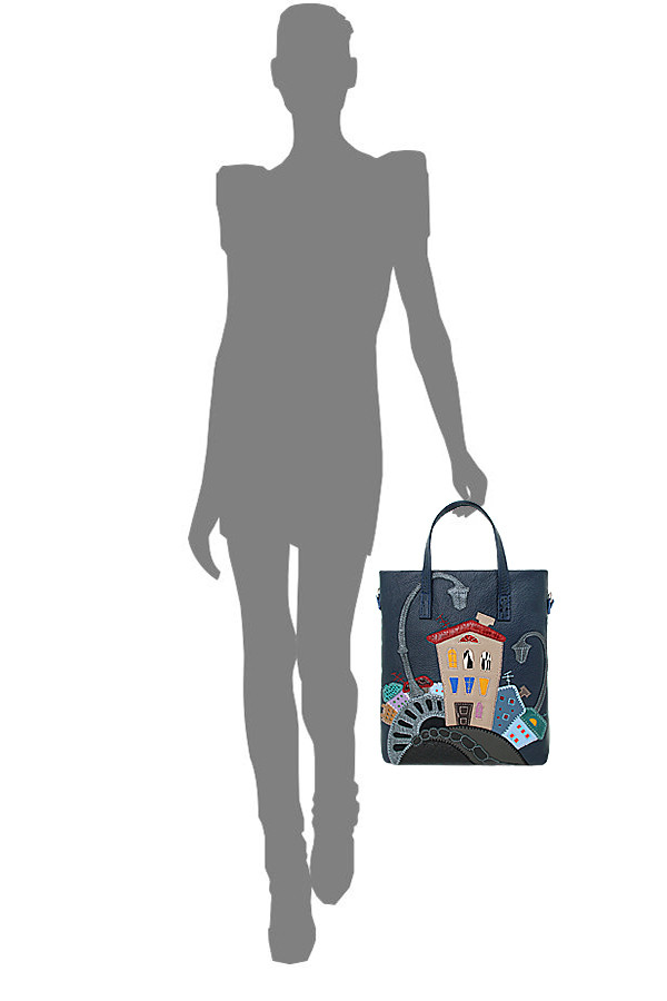 Сумка женская Protege, ДС-220-209 Город №23 синяя рептилия Сумка женская Protege, ДС-220-209 Город №23 синяя рептилия