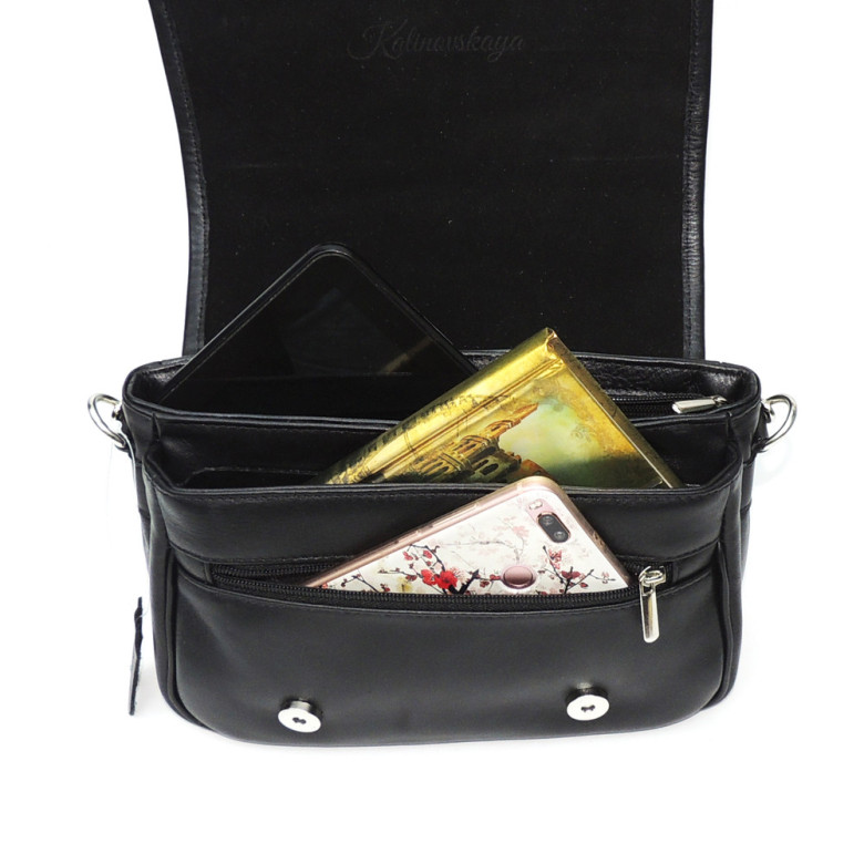 Чёрная женская кожаная сумка Natalia Kalinovskaya 93т-711