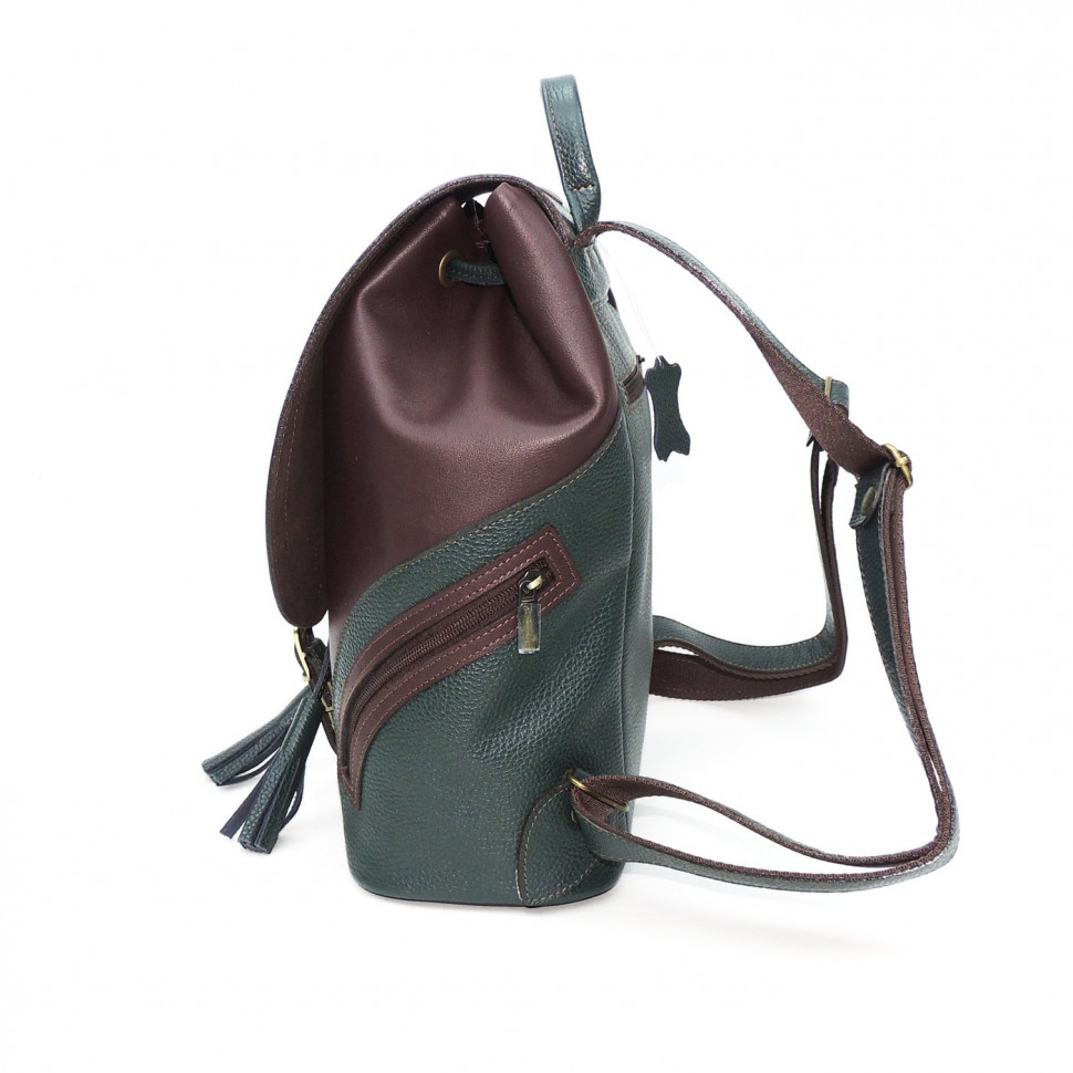 Рюкзак женский Natalia Kalinovskaya, "Дженис" зеленый/бордо