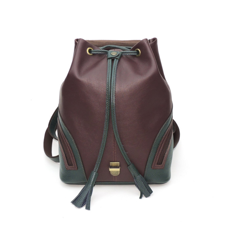 Рюкзак женский Natalia Kalinovskaya, "Дженис" зеленый/бордо Рюкзак женский Natalia Kalinovskaya, "Дженис" зеленый/бордо