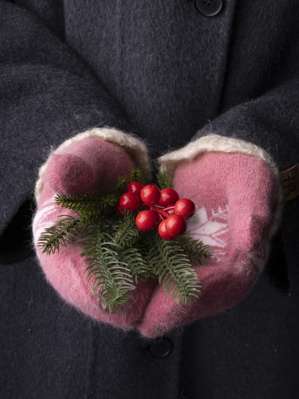 Варежки женские Корона 3046 т.розовые Варежки женские Корона 3046 т.розовые