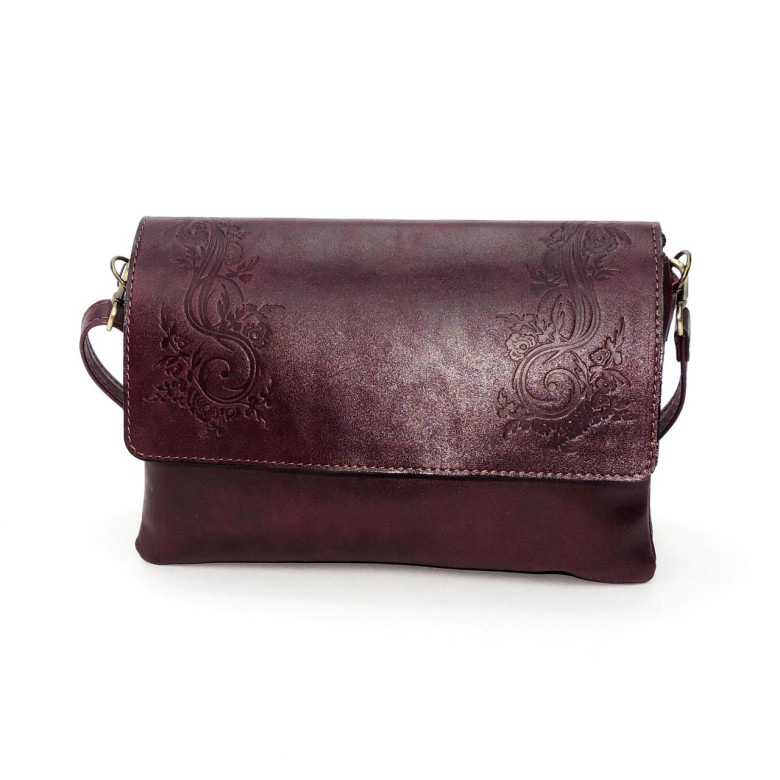 Женская бордовая кожаная сумка Natalia Kalinovskaya «Альда»