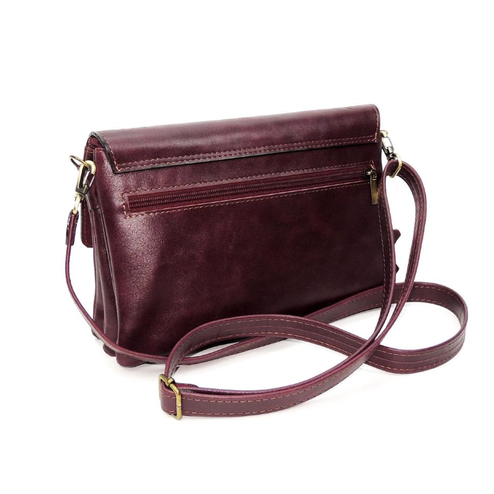 Женская бордовая кожаная сумка Natalia Kalinovskaya «Альда»