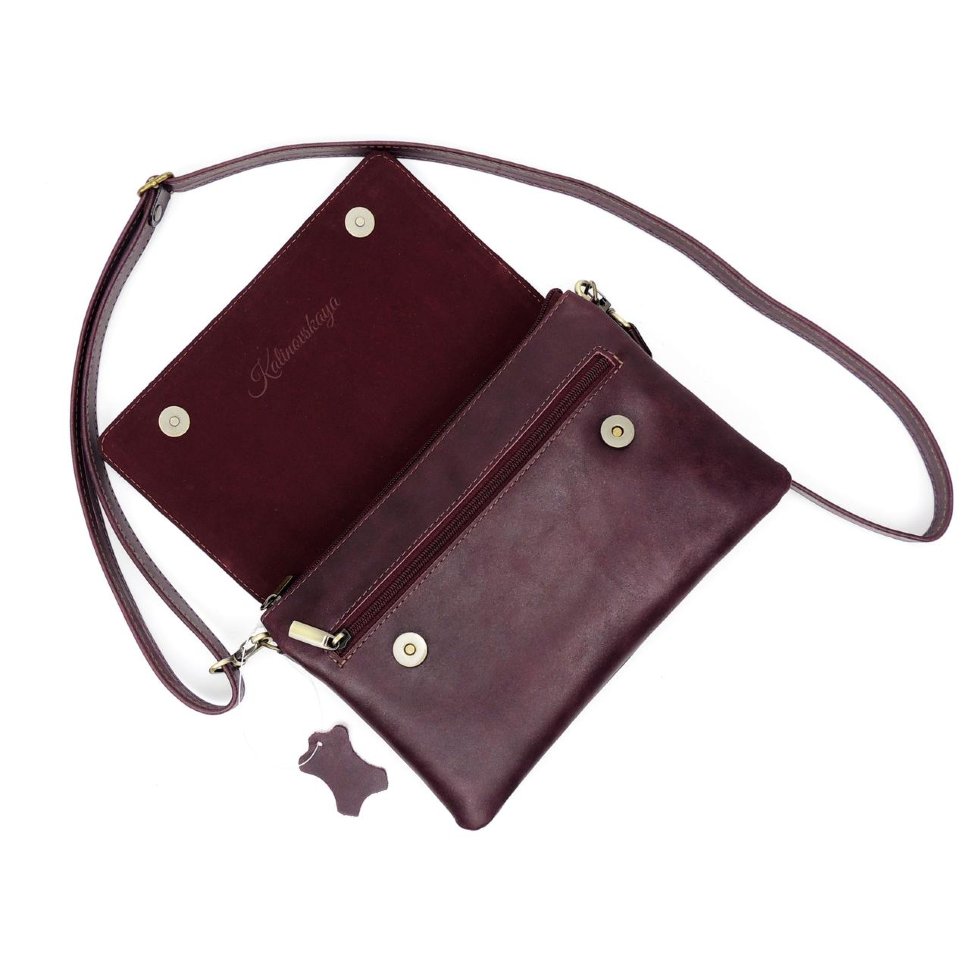 Женская бордовая кожаная сумка Natalia Kalinovskaya «Альда»