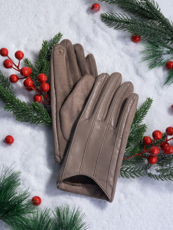 Перчатки женские HAVVS 6026 бежевые Перчатки женские HAVVS 6026 бежевые