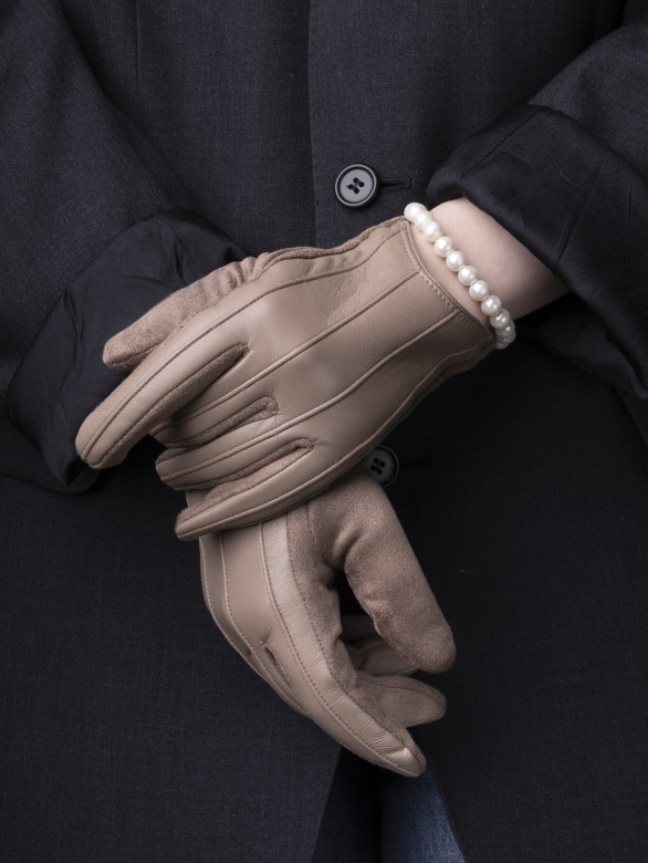 Перчатки женские HAVVS 6026 бежевые Перчатки женские HAVVS 6026 бежевые